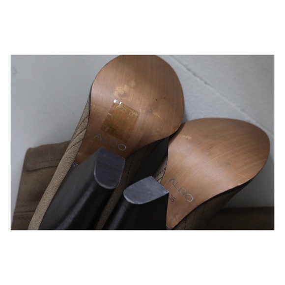 Aldo Suede Western Style Knee High Heel Boot. - Picture 4 of 8